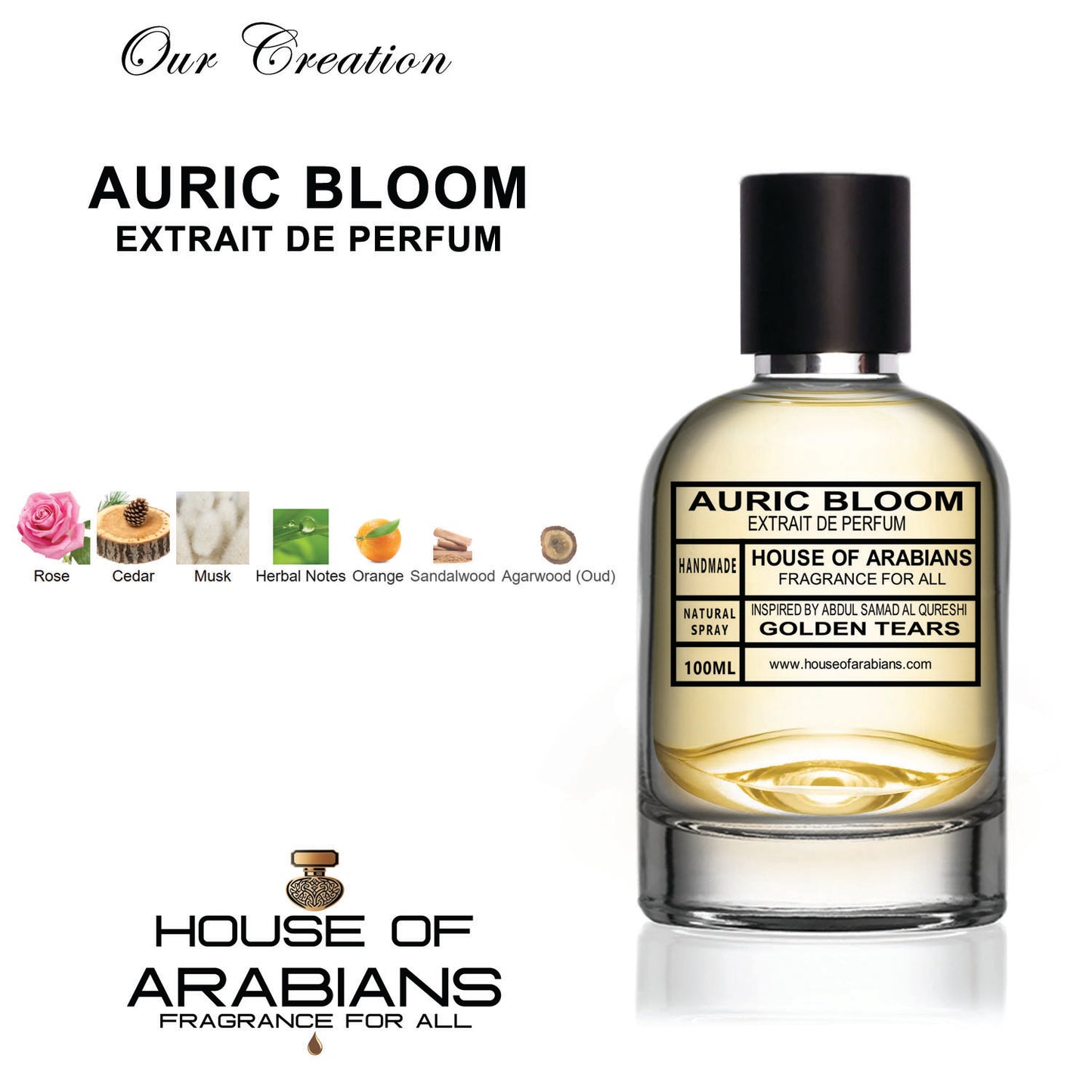 Auric Bloom Our Creation of (Golden Tears Inspired By Abdul Samad Al Qureshi)