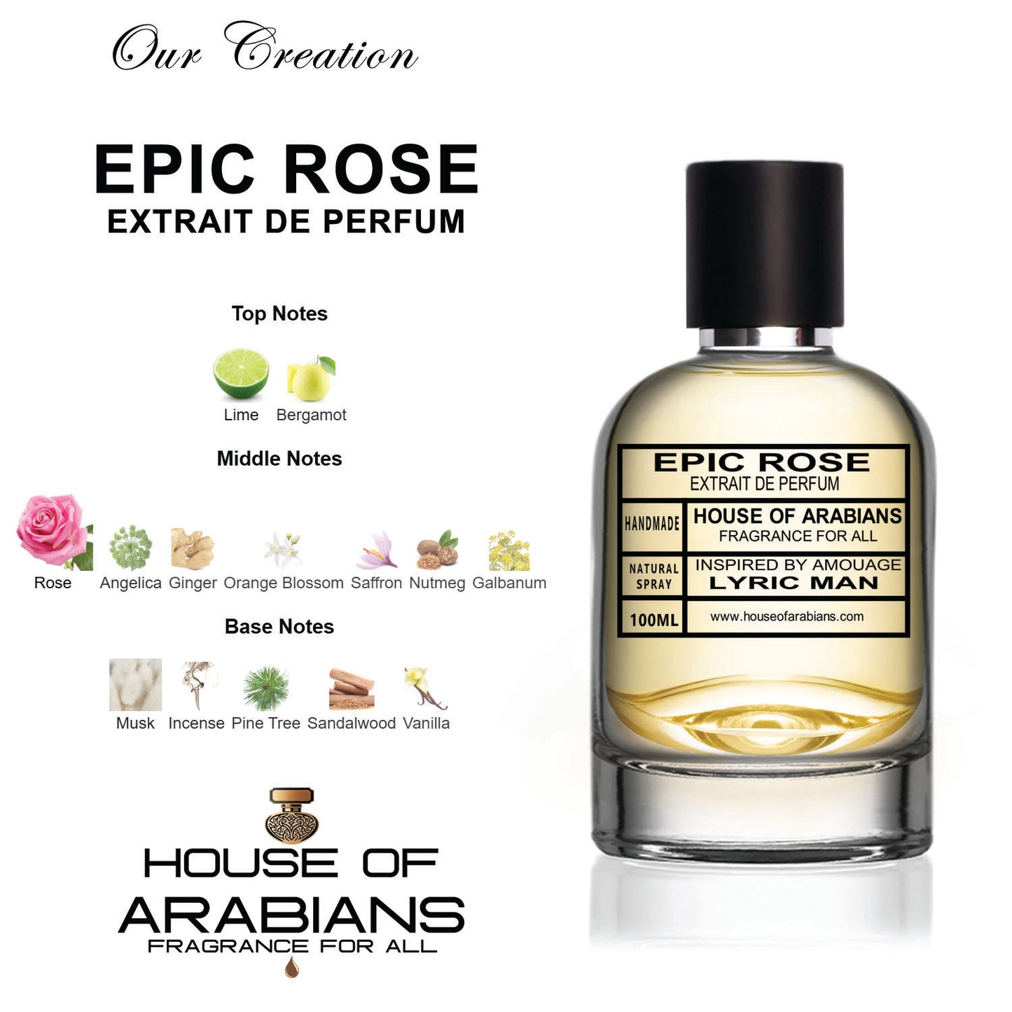 Epic Rose Our Creation of (Lyric Man Inspired by Amouage)