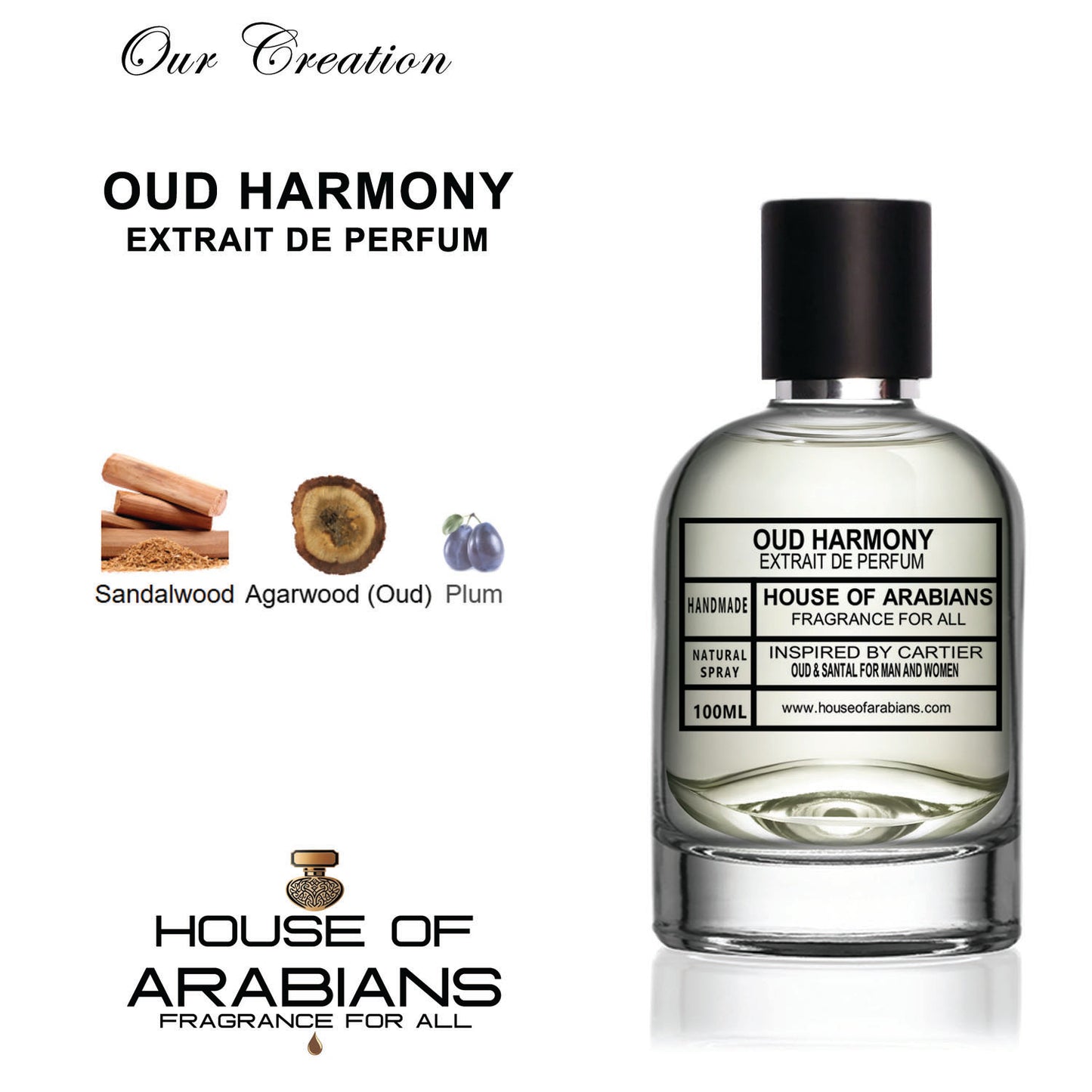 Oud Harmony Our Creation of (Oud & Santal For Man And Woman Inspired By Cartier)