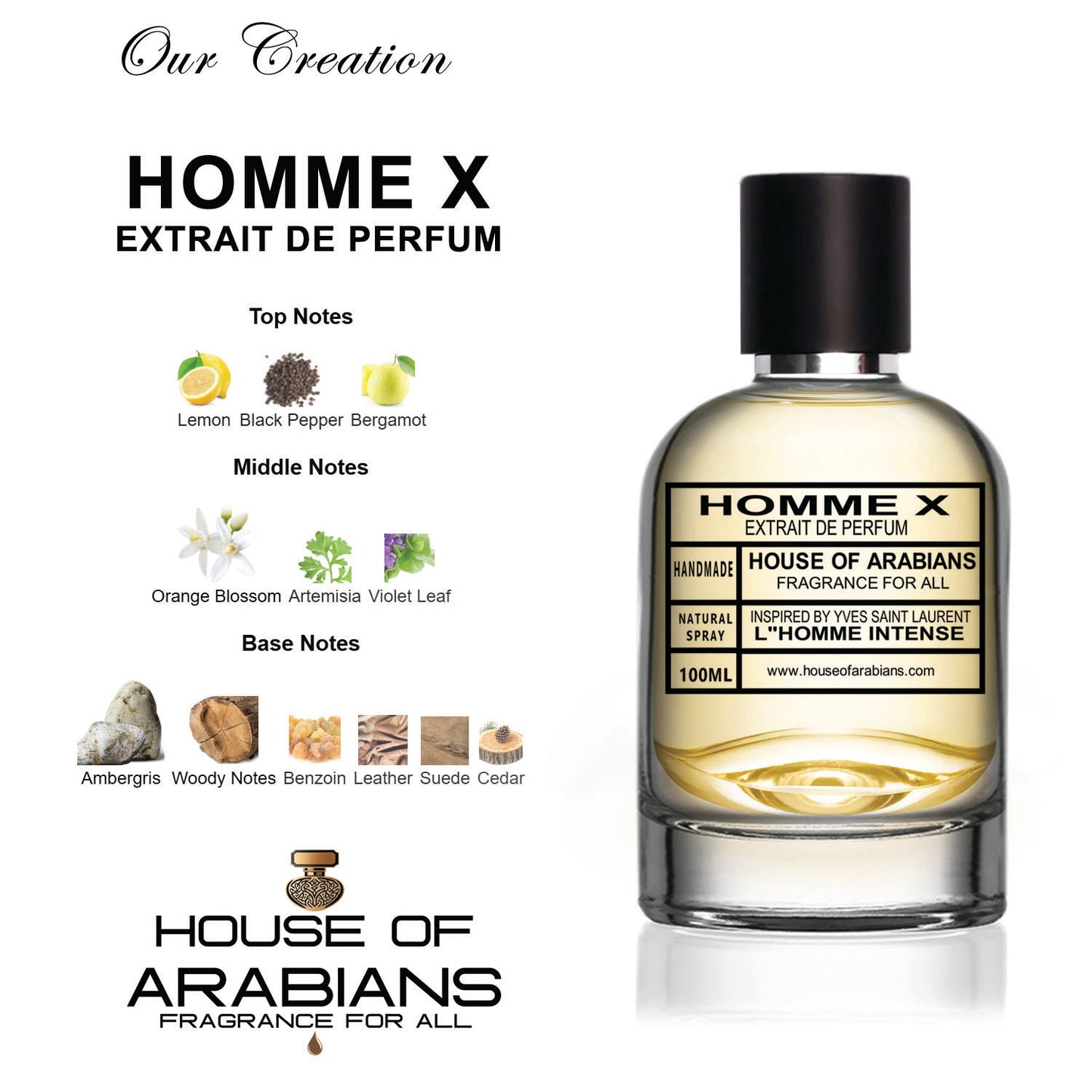 Homme X Our Creation of (L"Homme Intense Inspired by Yves Saint Laurent)