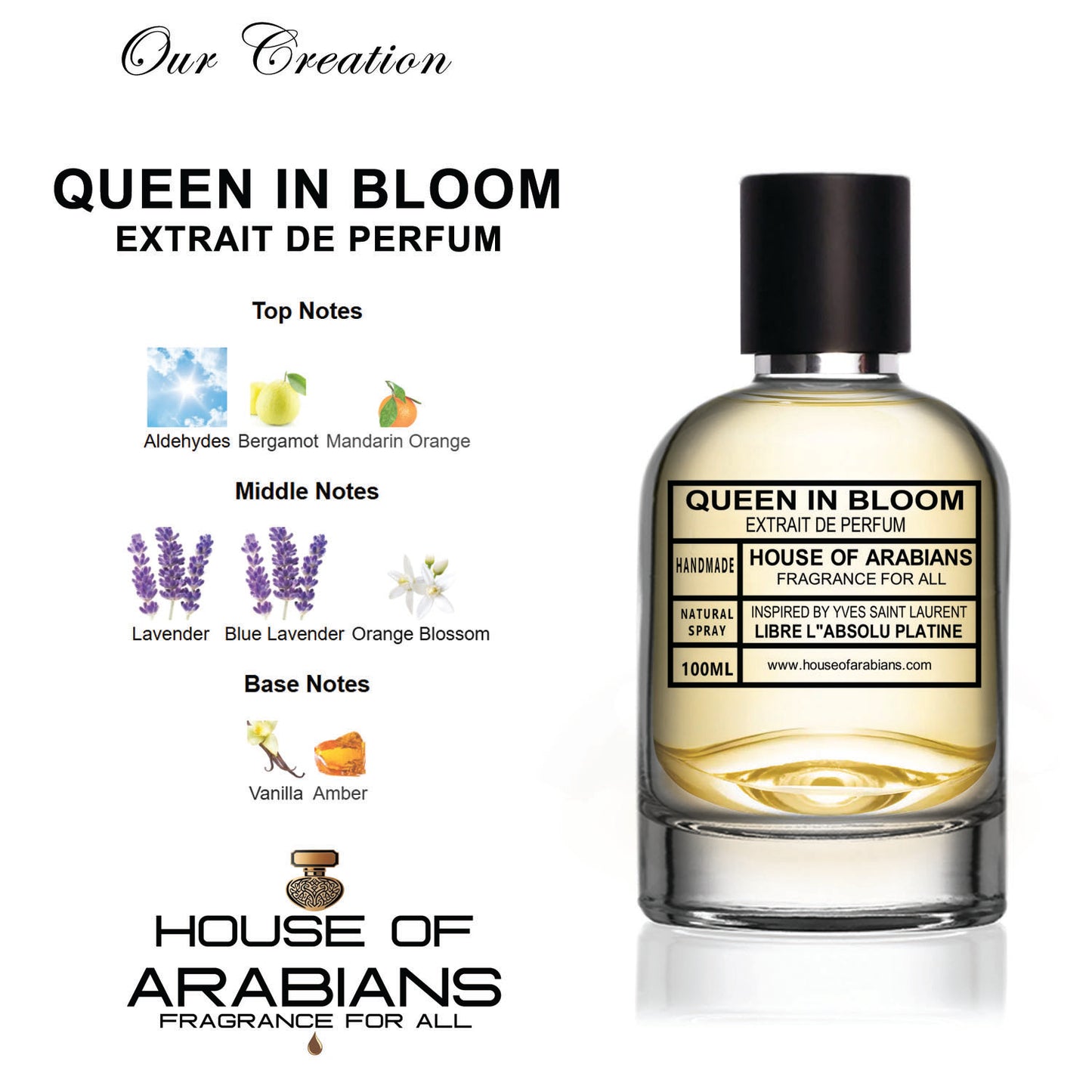 Queen In Bloom Our Creation of (Libre L"Absolu Platine Inspired by Yves Saint Laurent)