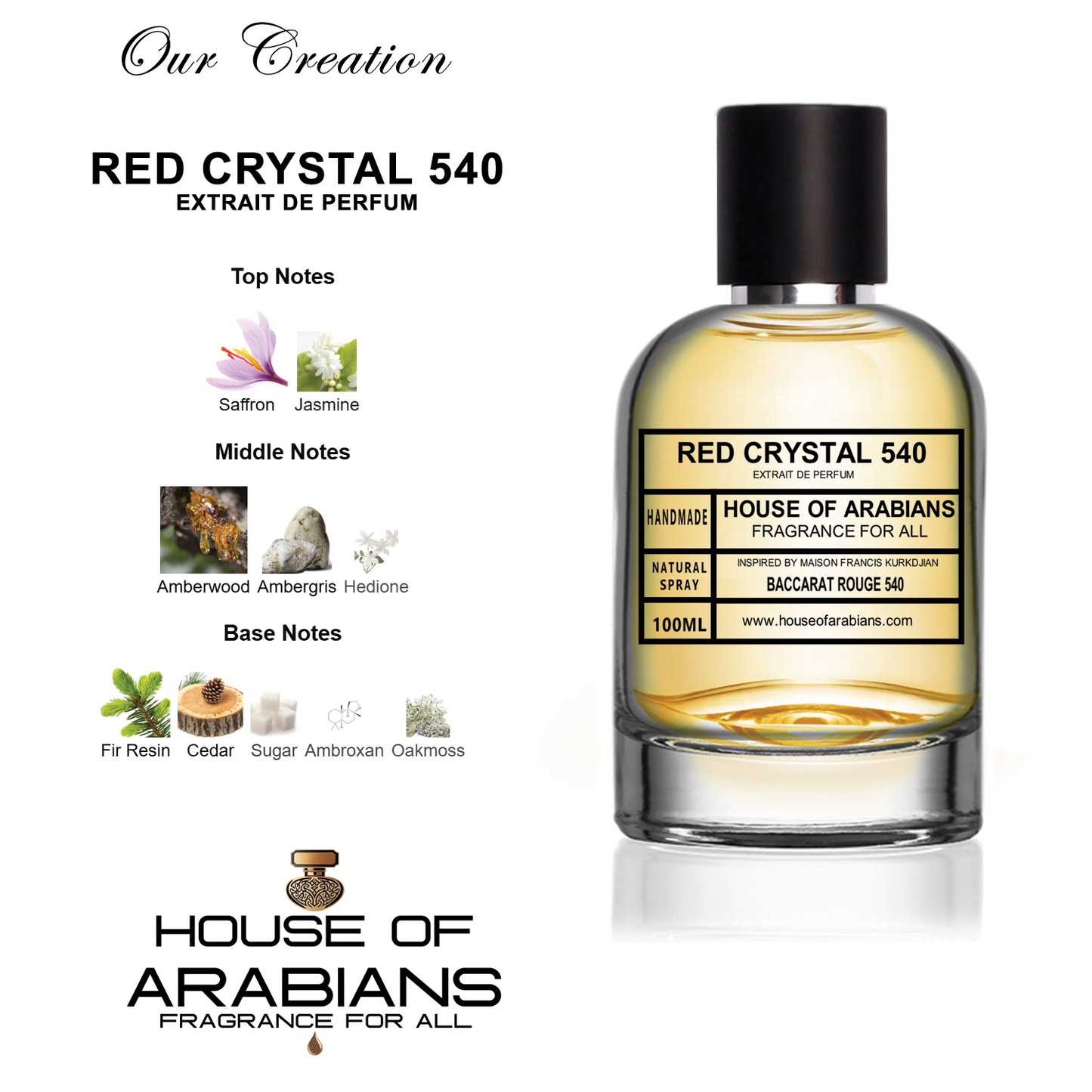 Red Crystal 540 Our Creation of (Baccarat Rouge 540 Inspired by Maison Francis Kurkdjian)