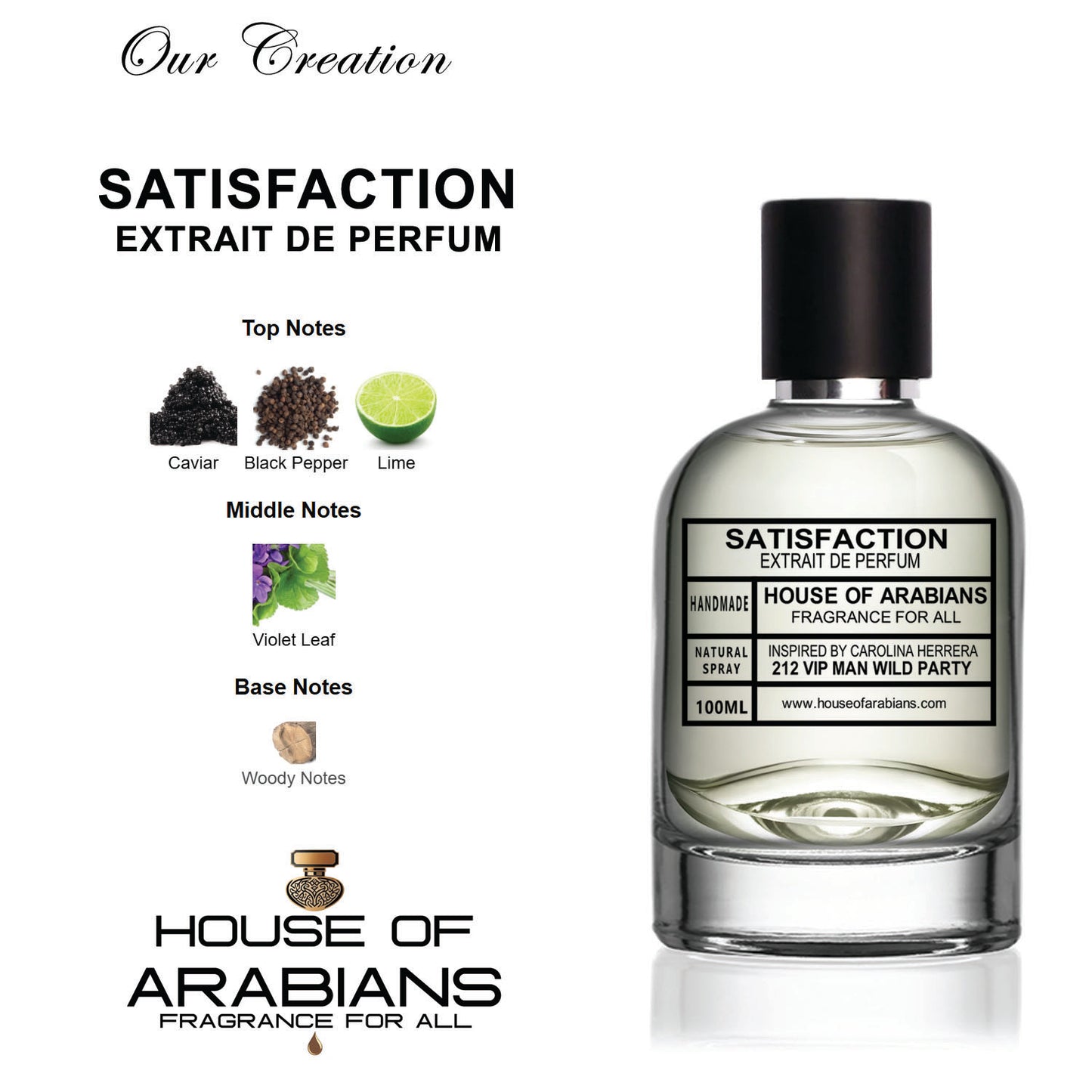 Satisfaction Our Creation of (212 Vip Man Wild Party Inspired By Carolina Herrera)